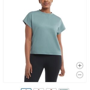 Danskin Womens Ribbed  Dolman Sleeve Tee